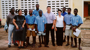 The team with students from the Presbyterian Secondary School in Accra.